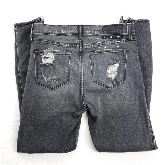 KSUBI Spray On Distressed Skinny Jean Carbon Black - Picture 4 of 6